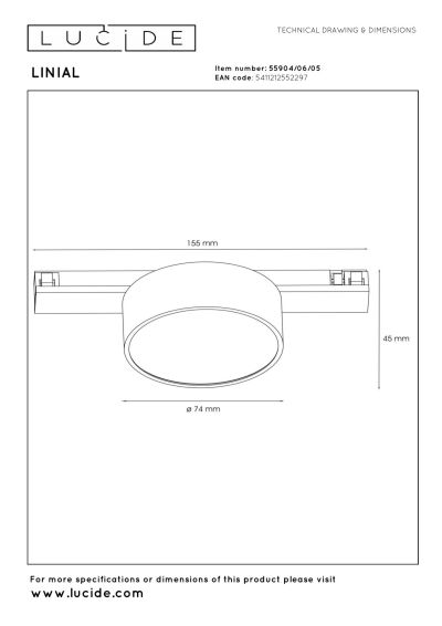 Lucide Premium LINIAL FIXT - 1-Circuit lighting system/ Smart Rail Lighting - Smart - 48V Track - 1xLED - Champagne